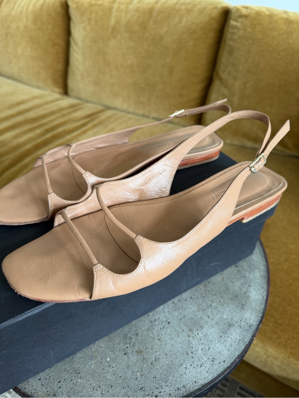 Rachel Comey Nude Tan Leather Slingback Sandals